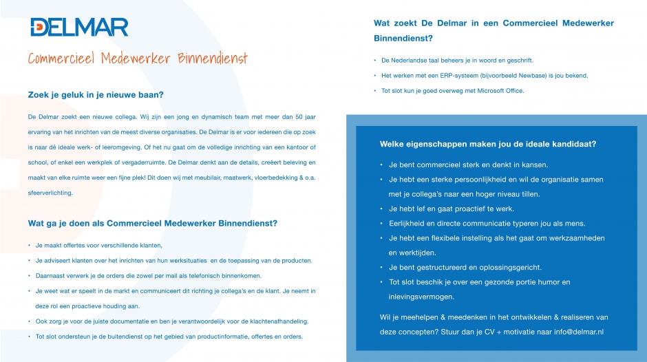 Vacature Commercieel Medewerker Binnendienst